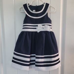 Navy and White Girls Dress